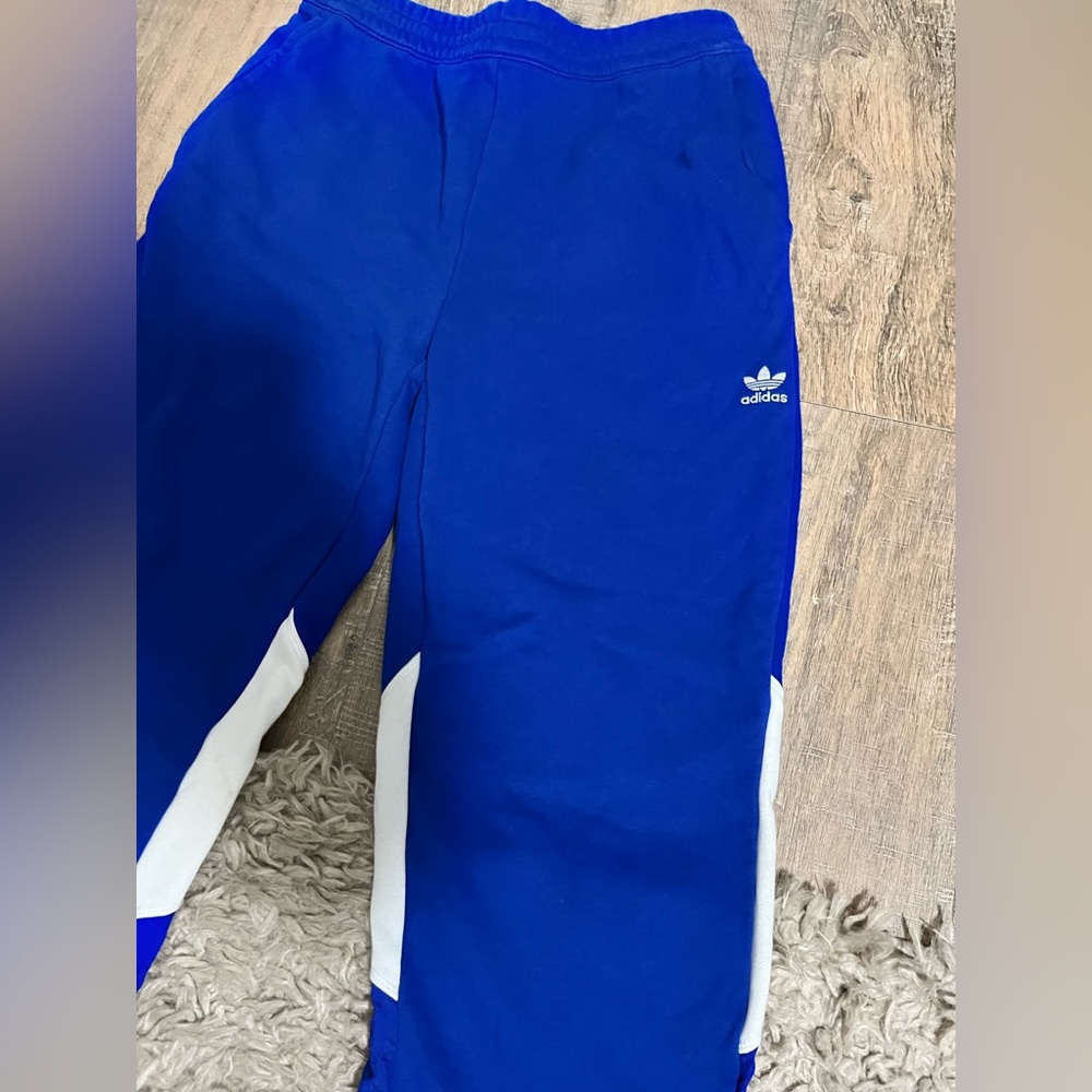 Adidas Vintage Men’s Track Pants - Blue Size Medium